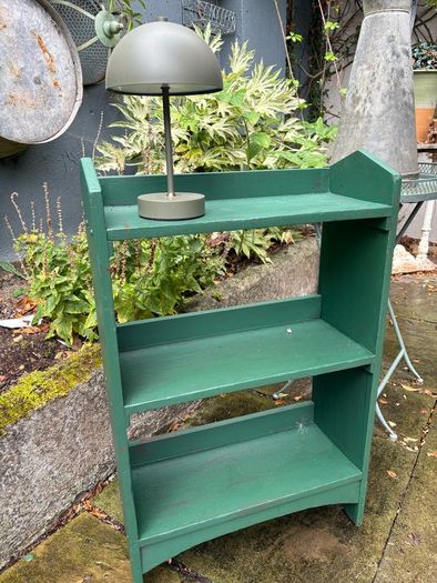 Vintage Green Wood Book Shelf