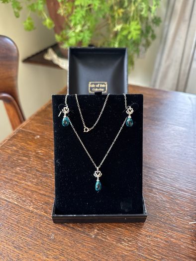 silver pendent and earring set