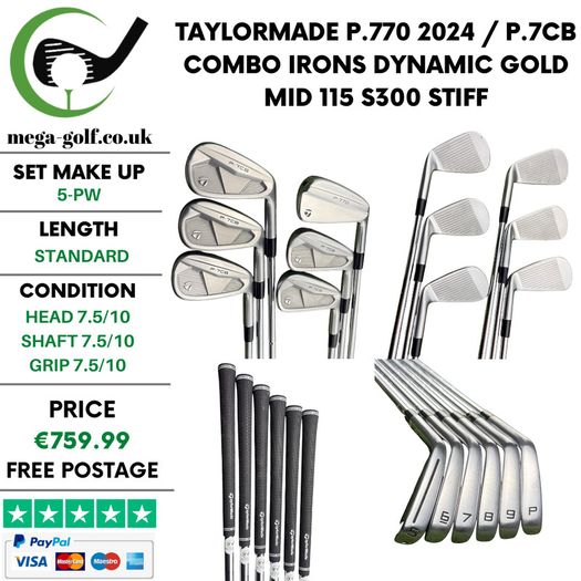 Taylormade P.770 2024 / P.7CB Combo Irons / 5-Pw / Dynamic Gold Mid 115 S300 Stiff
