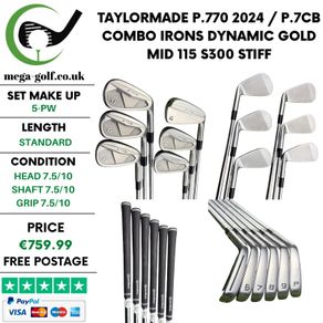 Taylormade P.770 2024 / P.7CB Combo Irons / 5-Pw / Dynamic Gold Mid 115 S300 Stiff