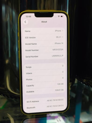Apple iPhone 14, 128GB, Yellow - Unlocked - Battery: 86%
