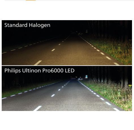 Philips Ultinon Pro6000 H4-LED Street Legal Headlight Bulb +230% Brighter Light 5,800K