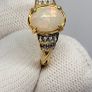 Sterling silver Ethiopian Opal , White Zircon Main Stone With Side Stone Ring in 18K YG Vermeil Sterling Silver 1.40 ct 1.230 Ct. Image 4