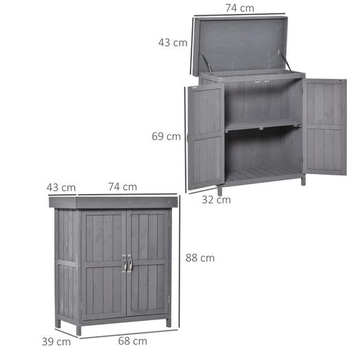 Outdoor Garden Storage Shed Tool Wooden Box Double Doors (FREE SHIPPING)