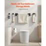 Matte Black Bathroom Hardware Set, 5 Pieces Stainless Steel Bathroom Accessories Set, 24-inch Towel Bar, Towel Rack, 2 Robe Towel Hooks, Image 3