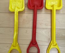 Set of three beach shovels