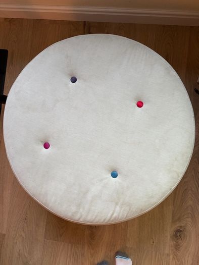 DFS Signature Button-Effect Armchair with Matching Stool