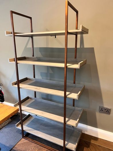 Grey Wood Furniture Set : side board, Nest of Tables and Shelving Unit