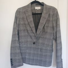 Reiss Grey Check Tailored Blazer - Good Condition - Size UK14, EU42, USA10