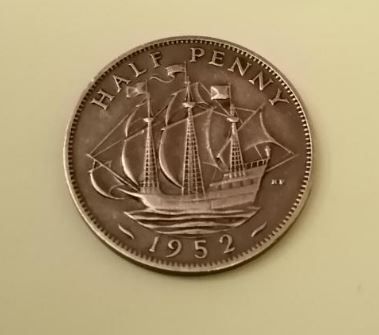 1952 George VI UK Half Penny