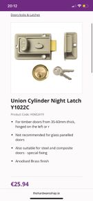 Union Cylinder night latch Brand new