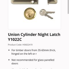 Union Cylinder night latch Brand new