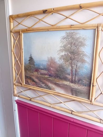 Vintage mid century large oil painting