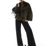 STRADIVARIUS Exaggerated Collar Detail Faux Fur Jacket Khaki Size S! Image 4