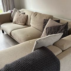 IKEA NOCKEBY 3-seater sofa with a left-hand chaise lounge (when seated)