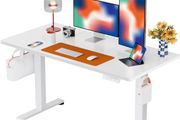 Electric Standing Desk Height Adjustable 120 x 60cm, Sit Stand Desk with 4 Memory Smart Pannel for Home Office with Splice Board