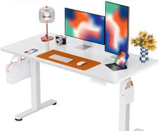 Electric Standing Desk Height Adjustable 120 x 60cm, Sit Stand Desk with 4 Memory Smart Pannel for Home Office with Splice Board