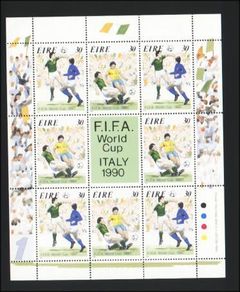 1990 Ireland FIFA World Cup Soccer/ Football Italy 90 Commemorative Stamp Sheetlet Mint Never Hinged (MNH)