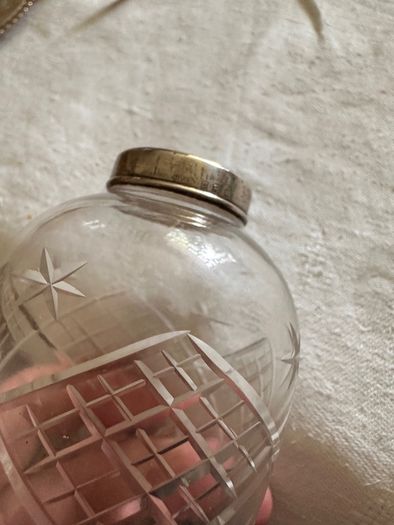 Antique elegant Edwardian style silver collared cut glass vase