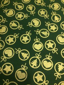 Christmas Fabric Green & Gold