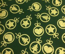Christmas Fabric Green & Gold