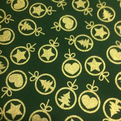 Christmas Fabric Green & Gold