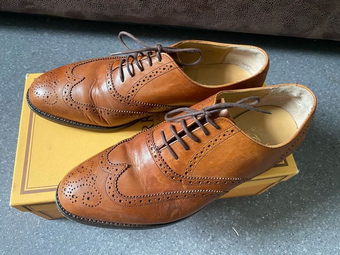 Barker England Windsor Collection Brown Leather Brogues Size UK8,5 Cedar Calf