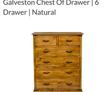 Galveston Chest Of Drawer | 6 Drawer | Natural