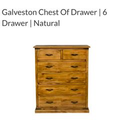 Galveston Chest Of Drawer | 6 Drawer | Natural