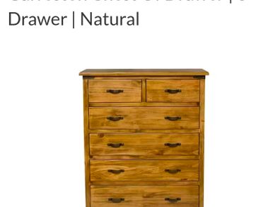 Galveston Chest Of Drawer | 6 Drawer | Natural