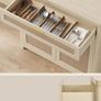 Kitchen Cabinet Sideboard with Rattan Effect Doors Boho Style Natural Beige Image 5