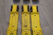 Vintage 1970s Tiny Tonka Pressed Steel Truck &amp; Lowboy Trailer