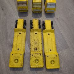 Vintage 1970s Tiny Tonka Pressed Steel Truck & Lowboy Trailer
