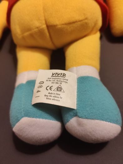 Vintage Bart Simpson Plush Hard Head Itchy & Scratchy (1998) Vivid Imaginations