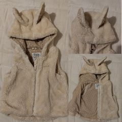 Faux Fur Hooded Gilet Jacket