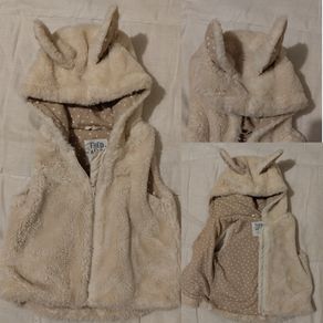 Faux Fur Hooded Gilet Jacket