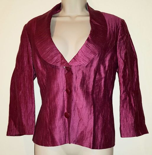 Cerise Pink Linen Mix Dressy Jacket from Precis Petite size 12
