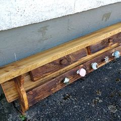 Rustic Stove Mantle / Shelf / Coat & Hat Rack
