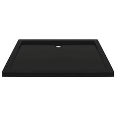 Rectangular ABS Shower Base Tray Black 80x90 cm