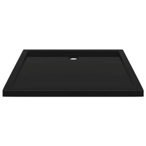 Rectangular ABS Shower Base Tray Black 80x90 cm
