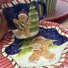 Christmas Gingerbread Men Mugs and Side Plates