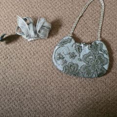 Principles Grey Fascinator & Grey Beaded Bag