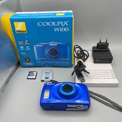 Nikon Coolpix W100 13.2MP Compact Digital Camera Blue - Waterproof - Boxed