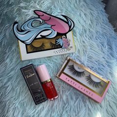 Tatti Lashes TL7 + Unicorn Lashes + Kash Beauty Charleen Lip Oil Bundle BNIB