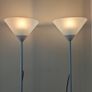 Matt Grey Floor Lamps with White Shades Image 2
