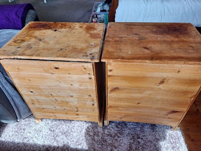 Solid Pine bedside lockers
