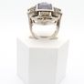 1930s Art Deco Silver Marcasite Cocktail Ring Image 4