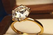 18ct Gold Plated Vermeil Large Moissanite Solitaire Ring