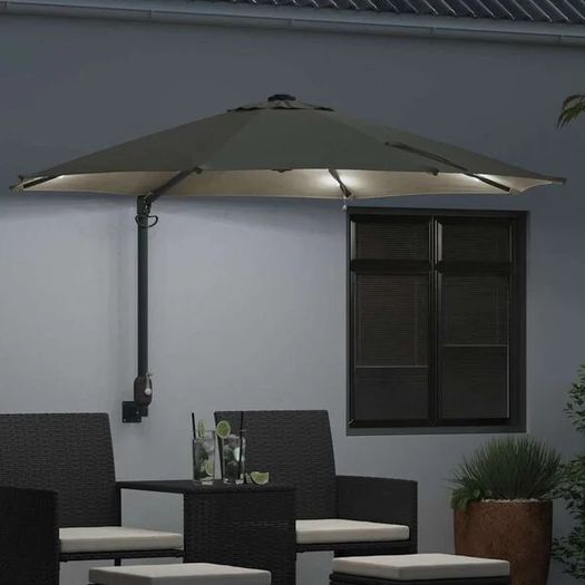 Garden Parasol Sand 248 x 248 x 148 cm Polyester and Steel