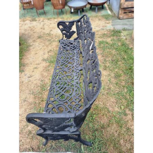 Bench Large Fern & Leaf Cast Iron Black CH R 713 B